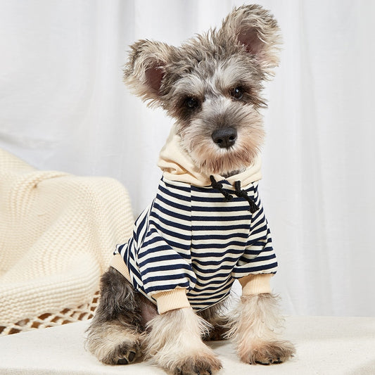 Stripe Hoodie Dog Jacket